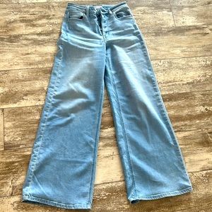 Cello Wide Leg Flare Light Wash Jeans